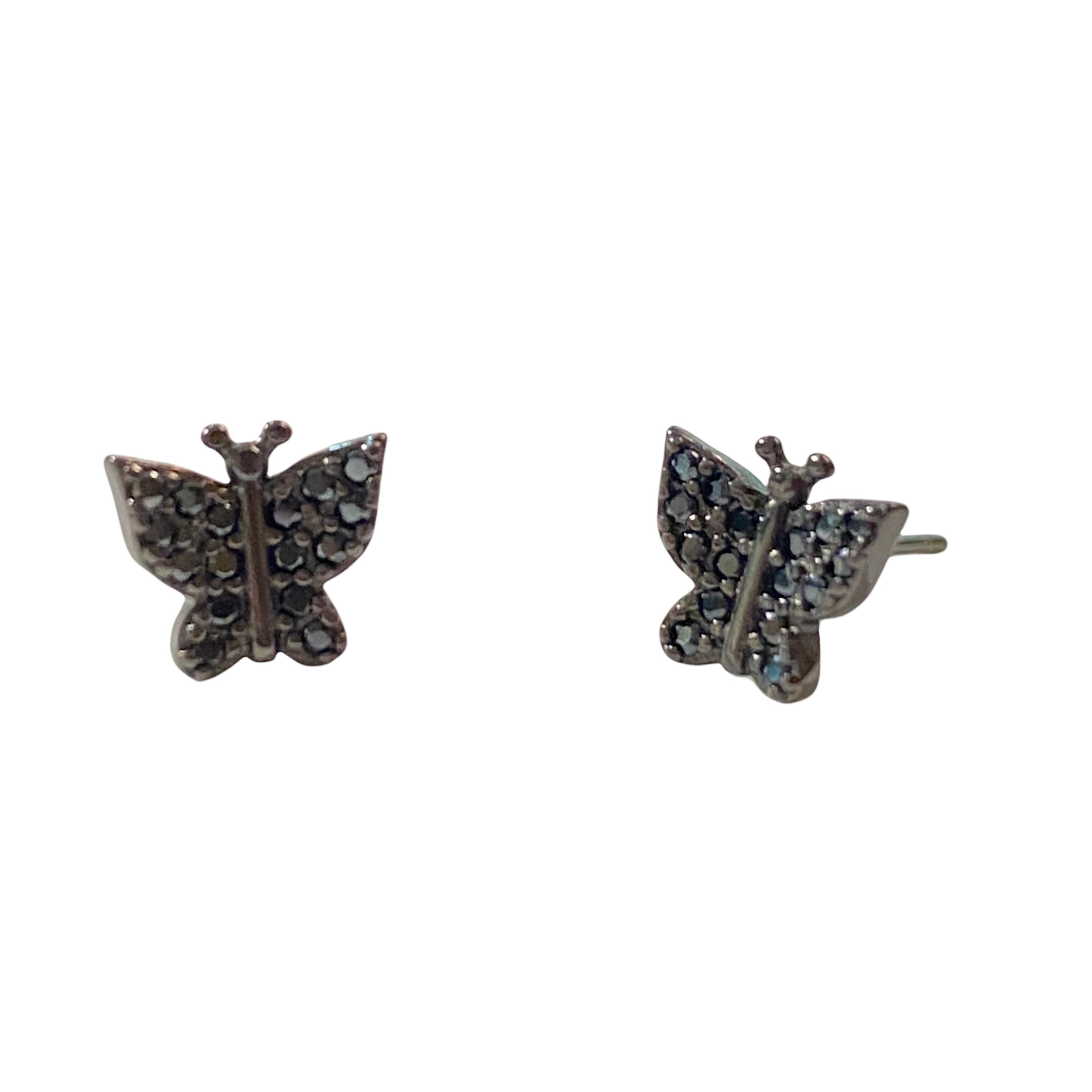 Pale Lilac & Copper Butterfly Earrings, Opal Glass & Amethyst